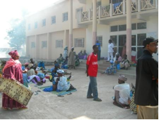 Relatives camp outside the hospital as it is too expensive to travel back and for.